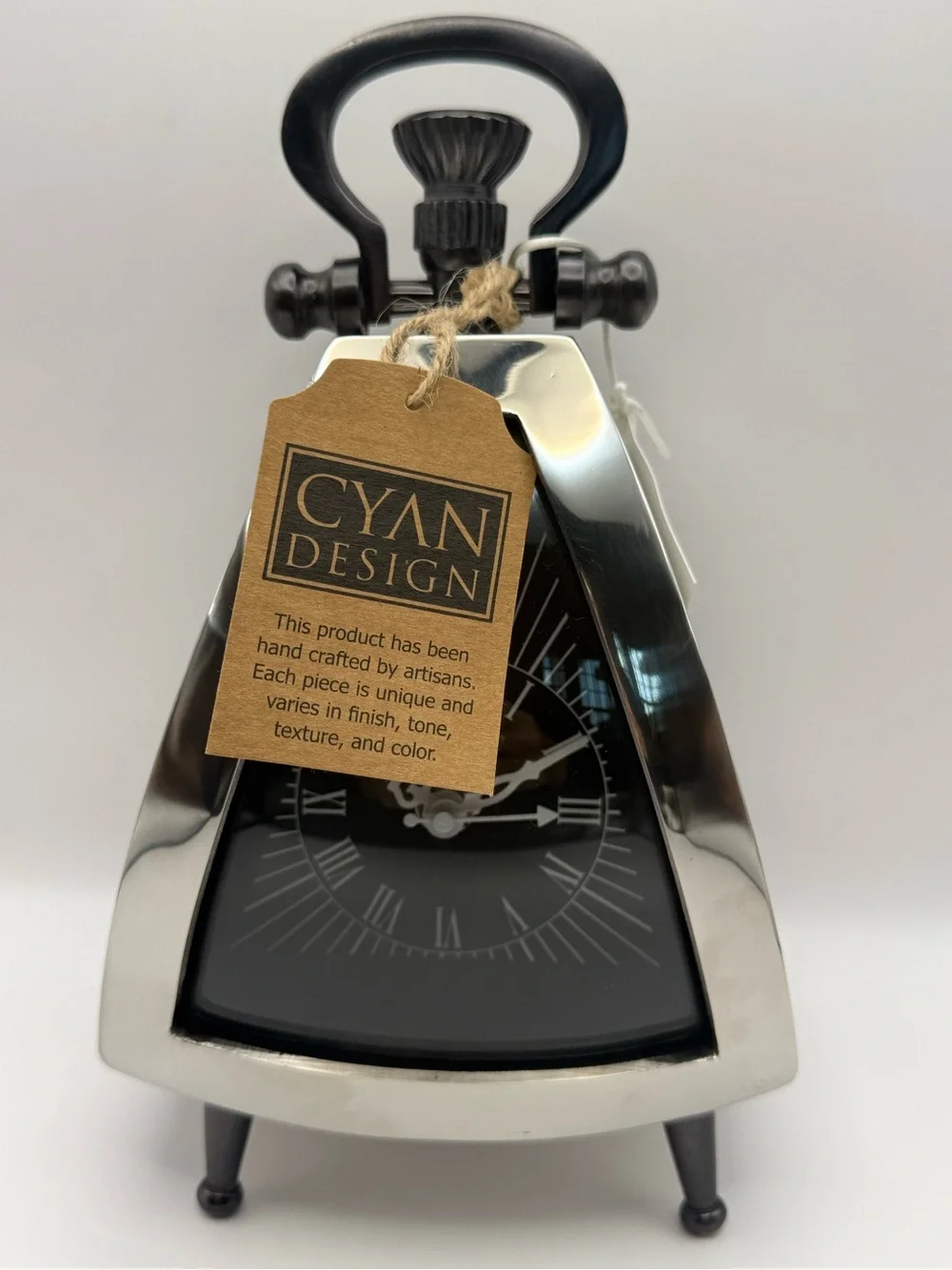 Cyan Design On The Dot Table Clock 09786 Nickel Roman Numeral 10” Designer Decor